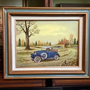 C Carson Original Oil -Blue Ford